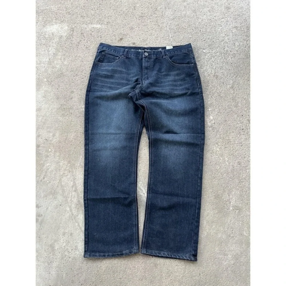 Beverly Hills Polo Club Jeans Mens 38x32 Blue Dark Wash Straight Leg Stretch Y2k